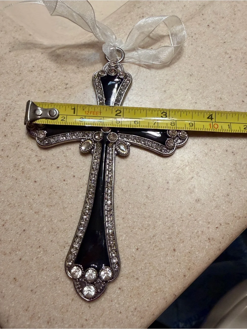 Source Unknown Black Jeweled Cross‎ Wall Accent